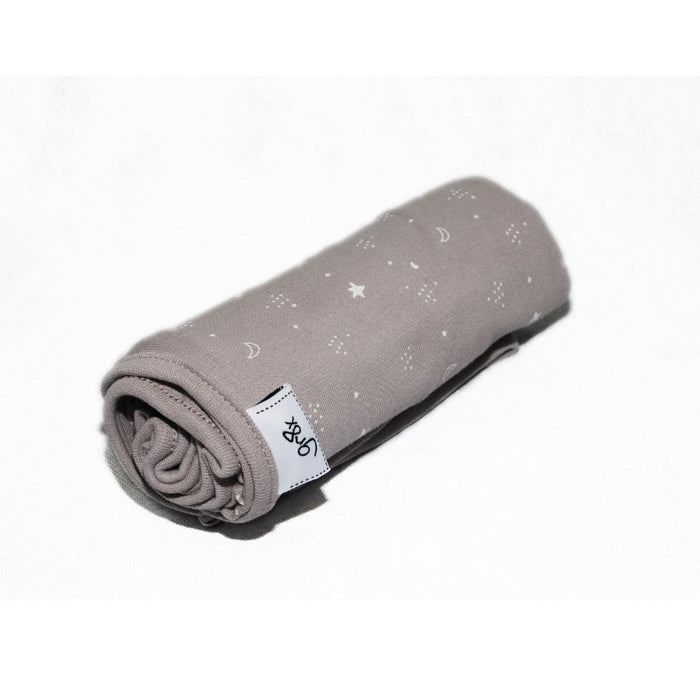 Stars and Moon Grey Single Stretch Swaddling Wraps