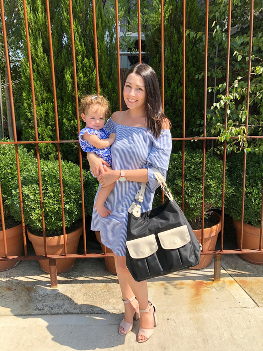 'Alice' Shoulder Bag Black and Cream - gr8x