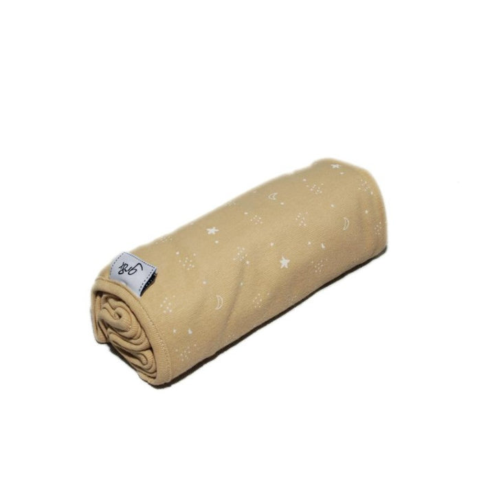 Stars and Moon Gold Single Stretch Swaddling Wraps