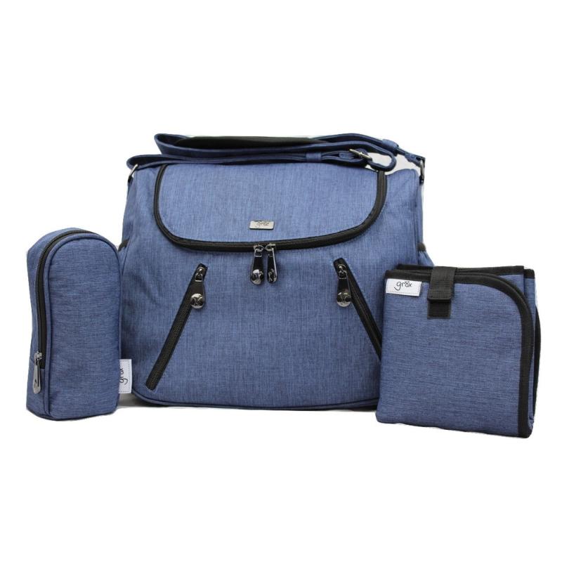 gr8x Great Expectations Zoe Nappy Bag - Snowflake Blue