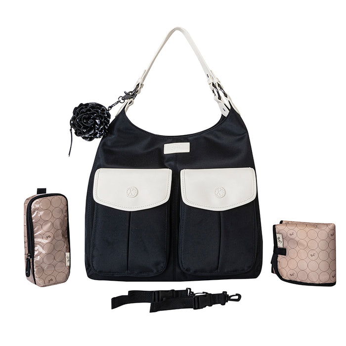 'Alice' Shoulder Bag Black and Cream - gr8x