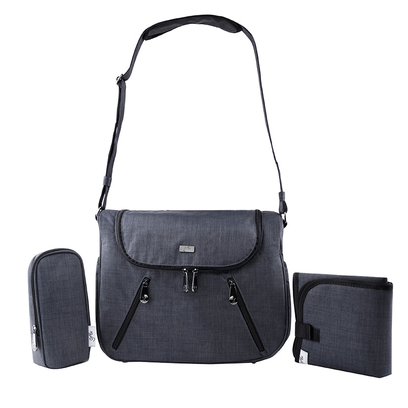 gr8x Great Expectations Zoe Satchel Nappy Bag - Charcoal